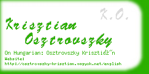 krisztian osztrovszky business card